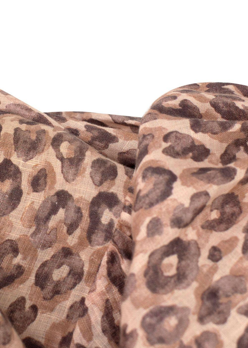 Zimmerman Melody Leopard Print Linen Dress