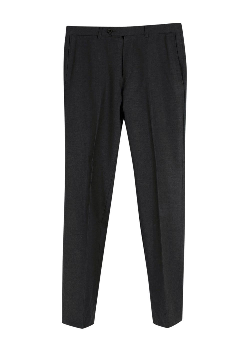 Ermenegildo Zegna Charcoal Single Breasted Wool Suit