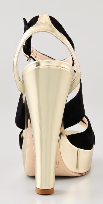 Jerome C. Rousseau Black Suede Sandals