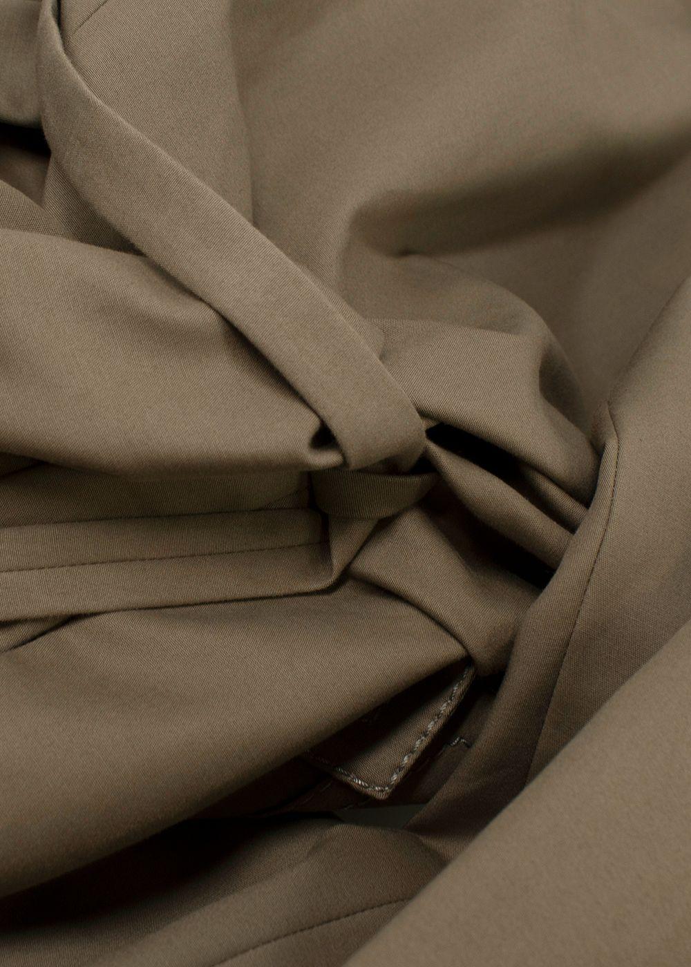 Rochas Khaki Belted Longline Trench Coat
