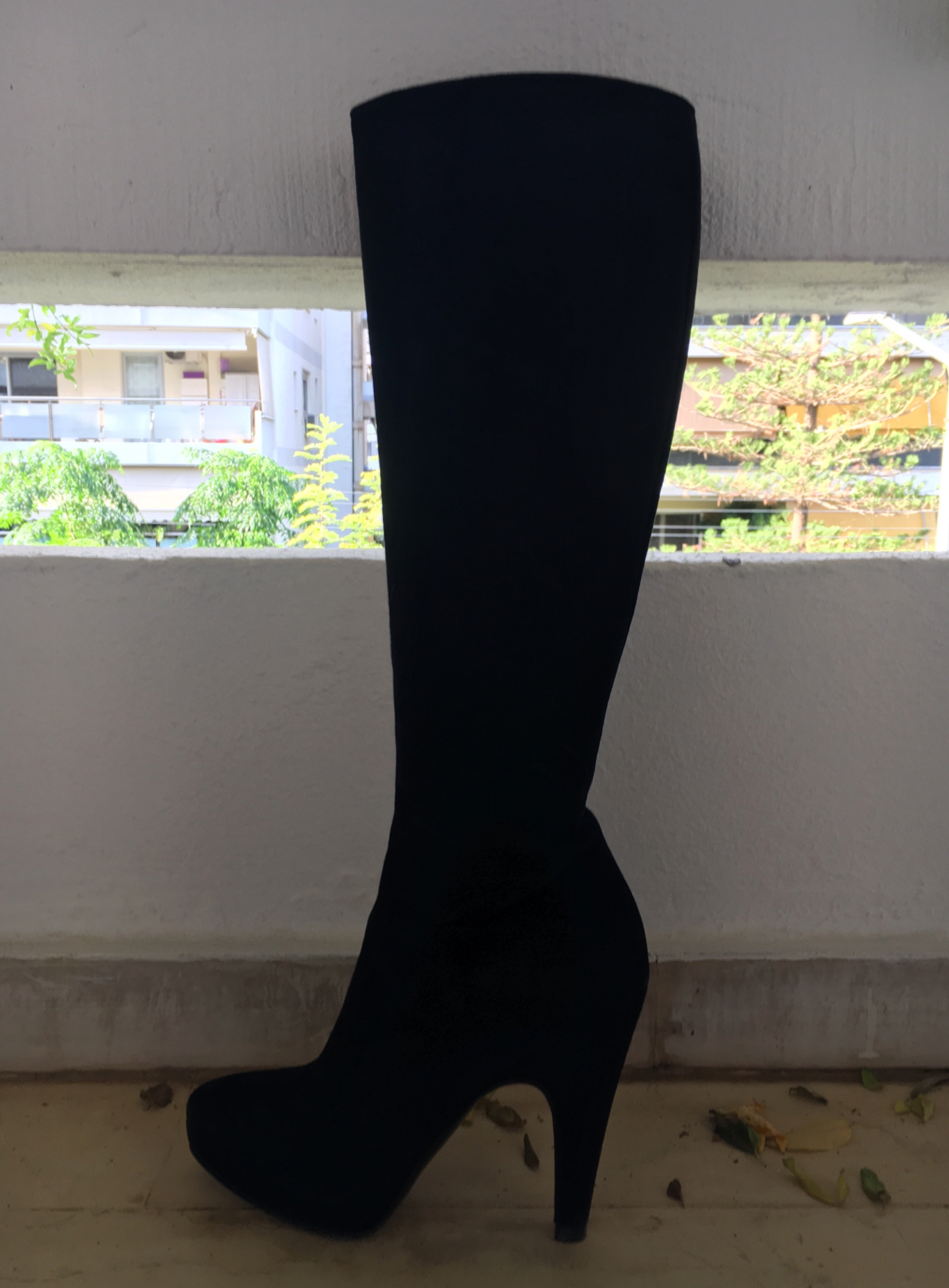 Black Suede Knee Boots