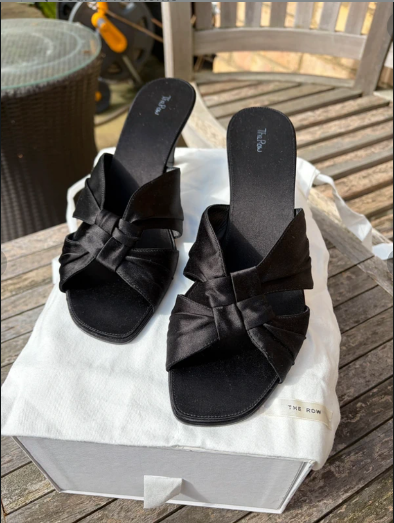 The Row Black Silk Mules