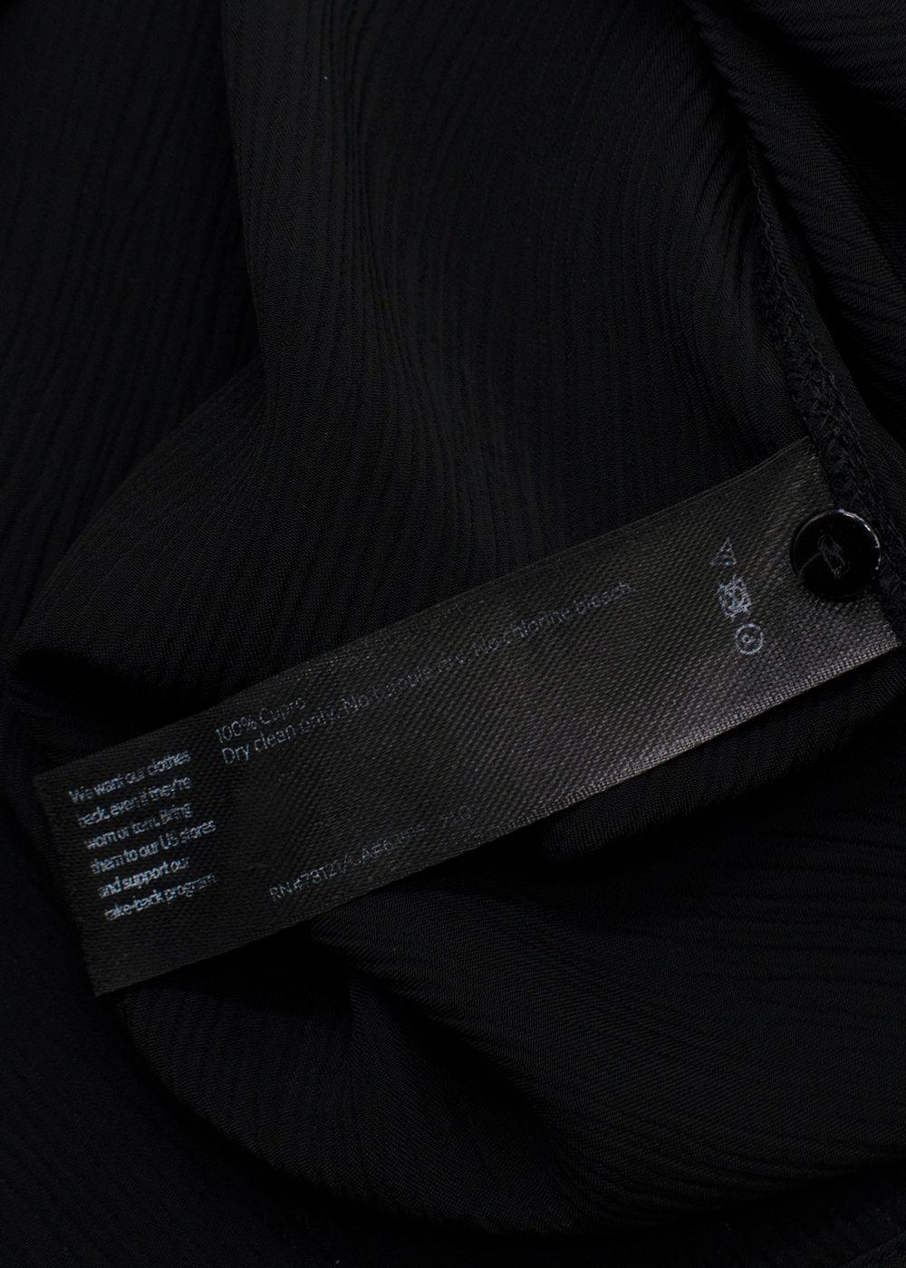 Eileen Fisher Black Textured Cupro Round Neck Top