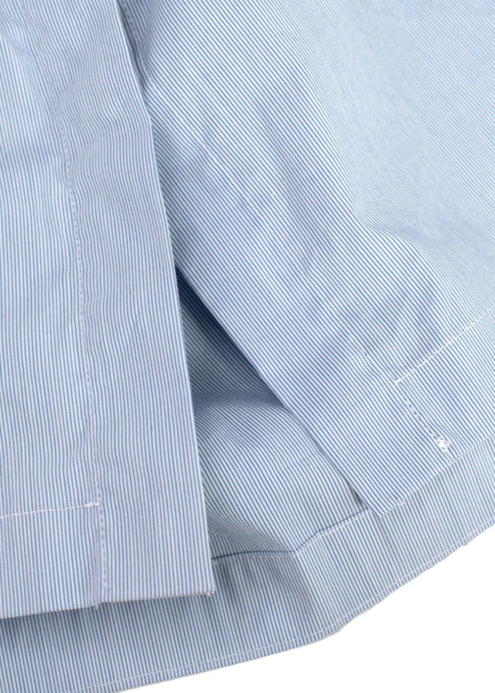 Brunello Cucinelli Blue Pin-Striped Cotton Shirt