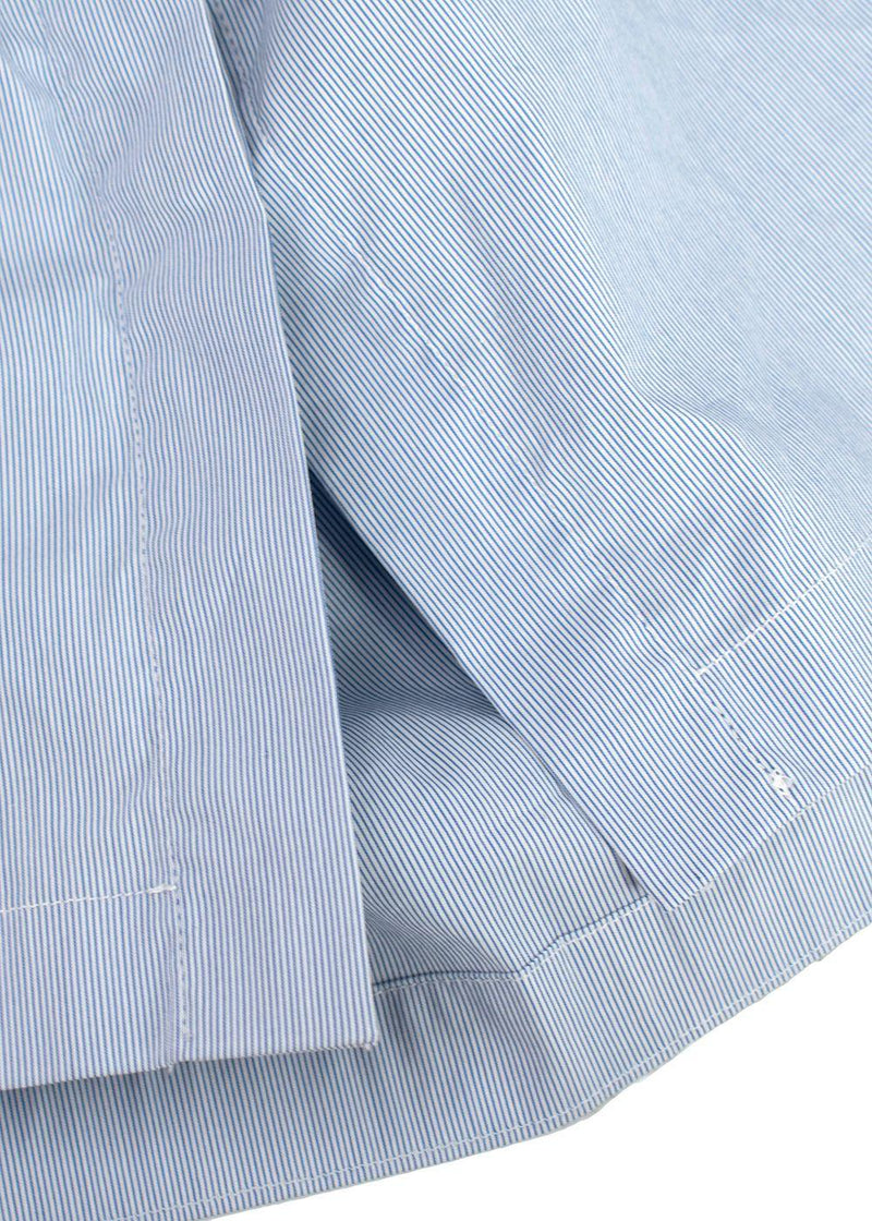 Brunello Cucinelli Blue Pin-Striped Cotton Shirt