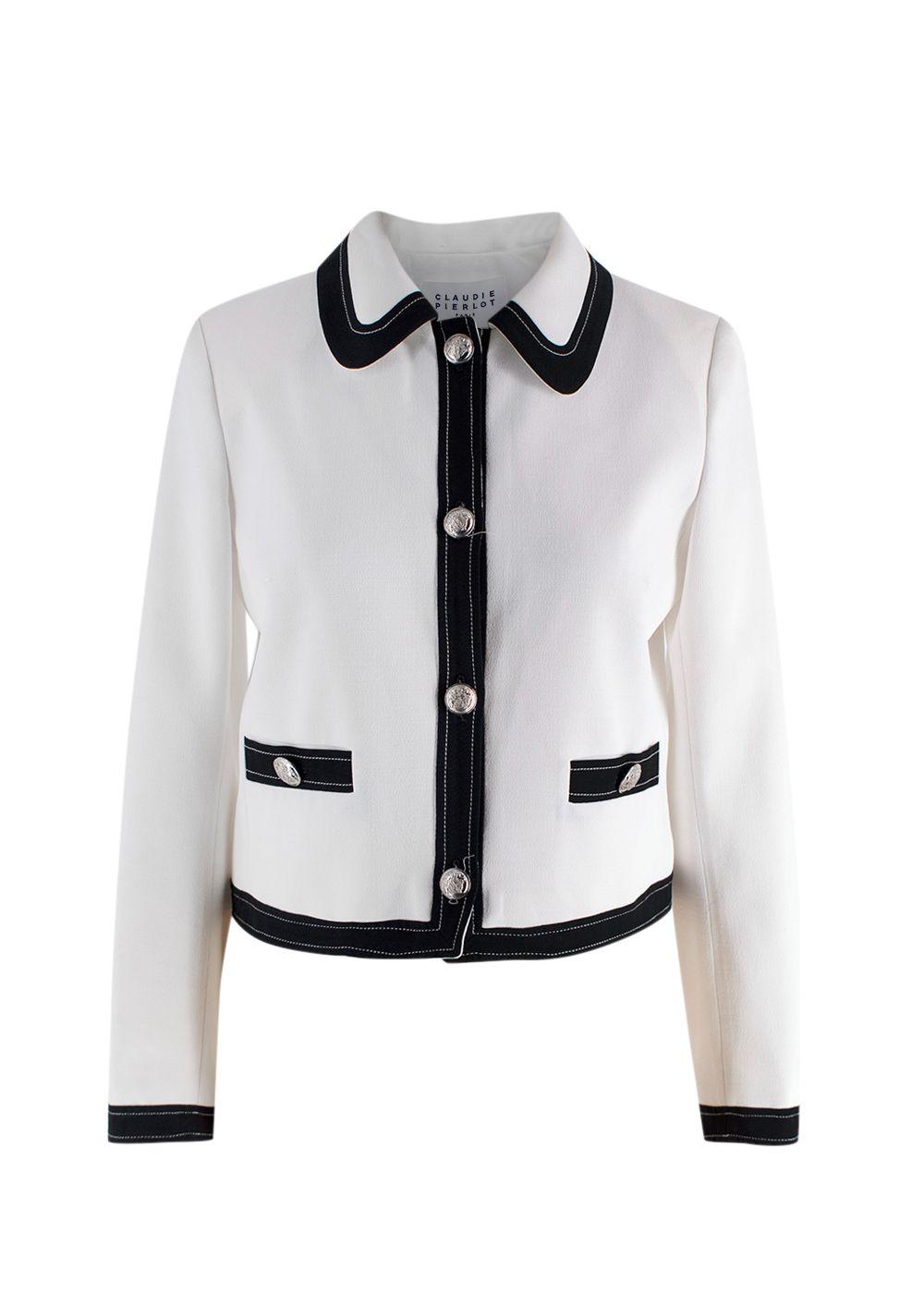 Claudie Pierlot White Contrast Trim Jacket
