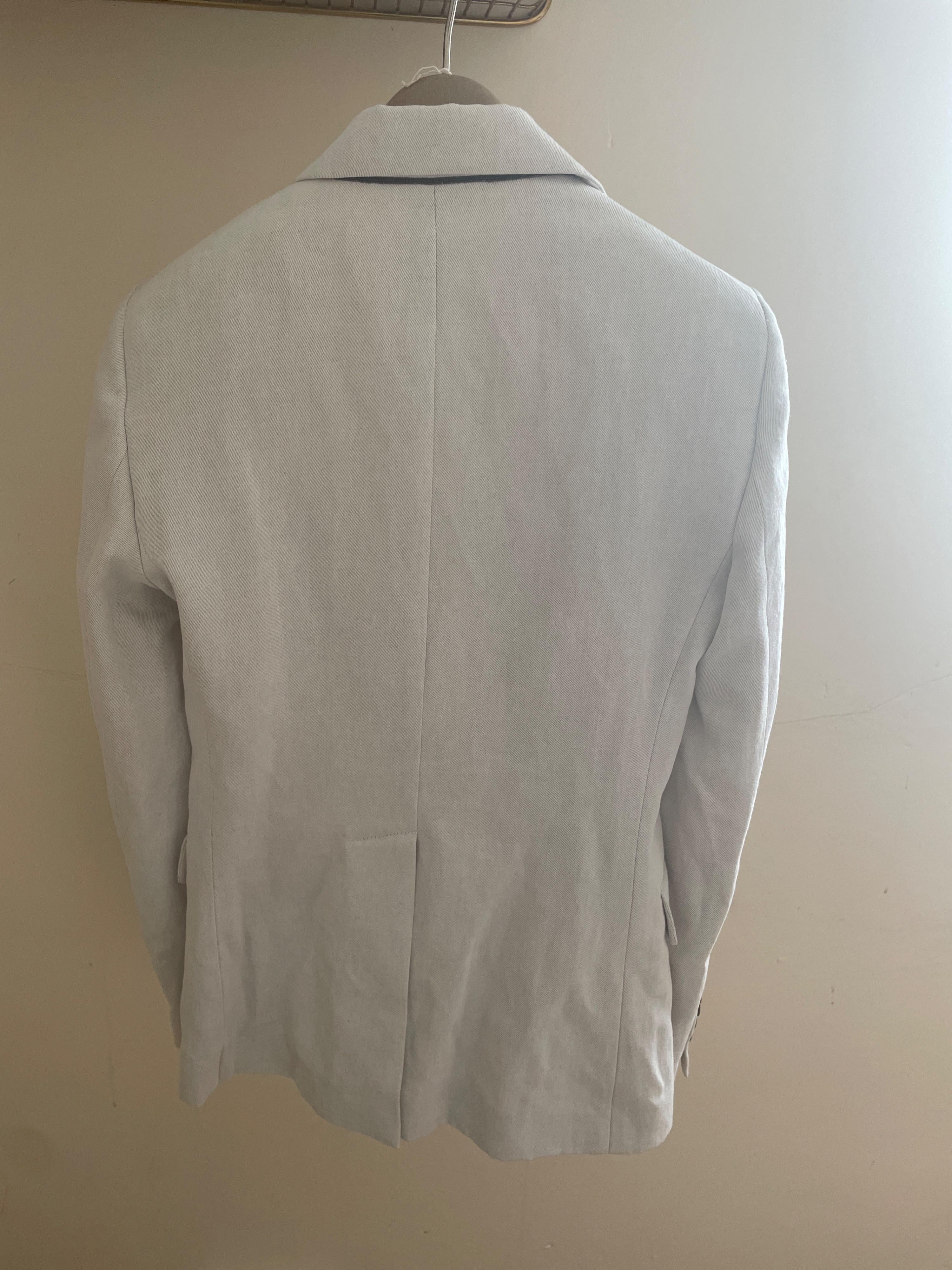 Single Breasted Cotton And Linen Blazer