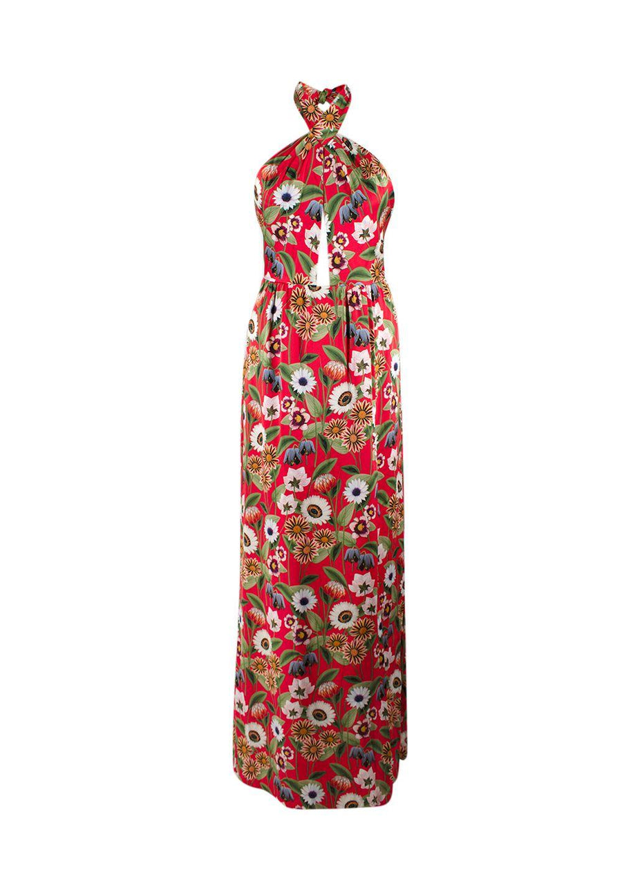 Borgo De Nor Red Silk Mae Maxi Dress