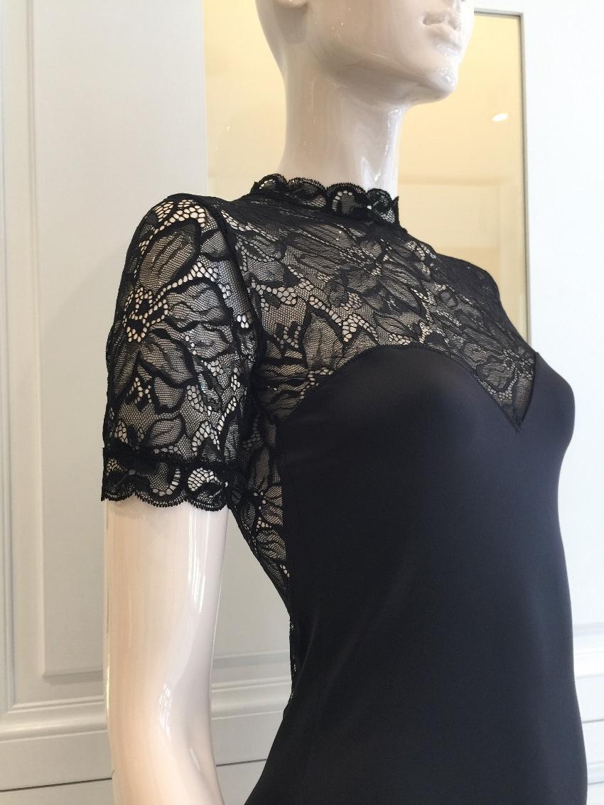Cadolle Paris Couture Leavers Lace & Stretch Satin Dress