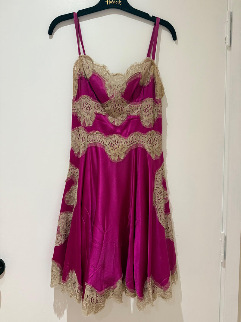 Pink Silk And Lace Dress
