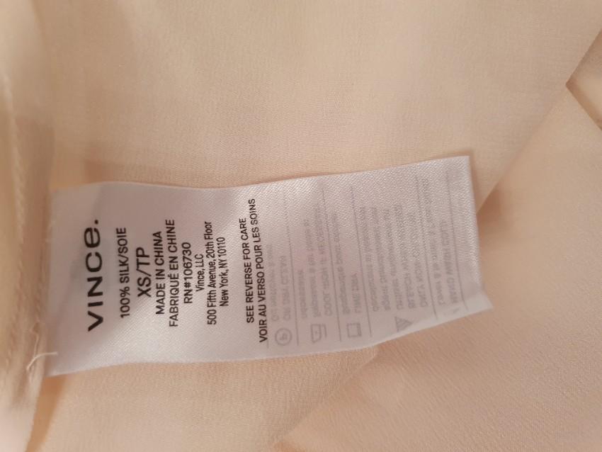 Vince Satin Knotted Ivory Top