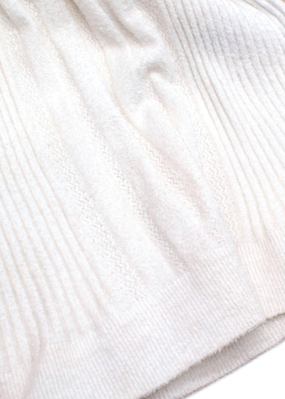 Chanel Faux Pearly and Crystal CC  Short Sleeved Ribbed Knit Top
