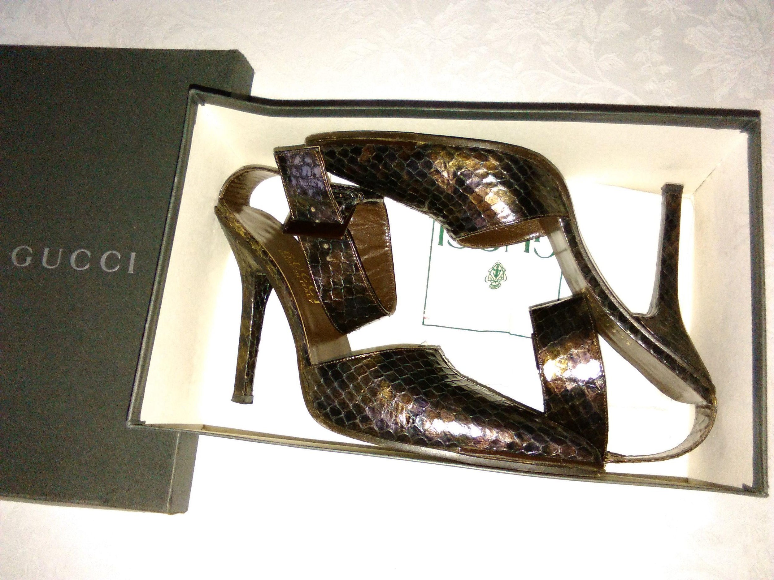 Gucci Snakeskin Decollete Stiletto Heels