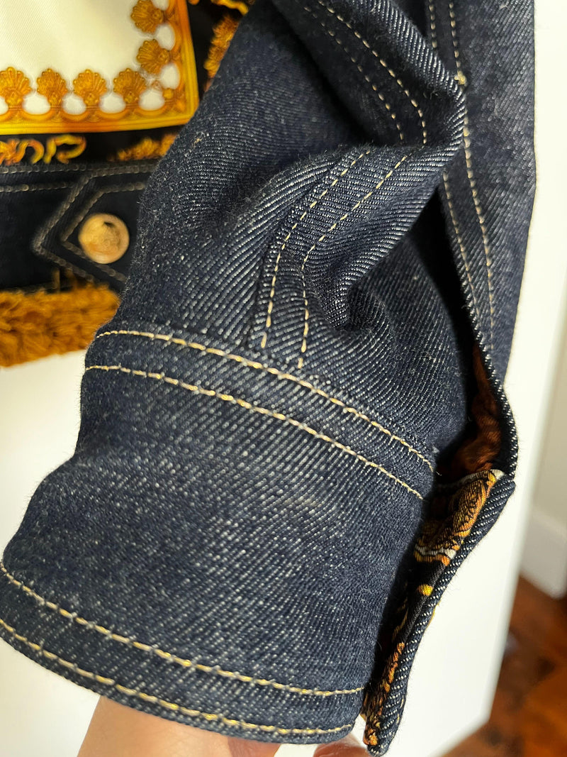 Tribute Denim & Baroque Print Jacket