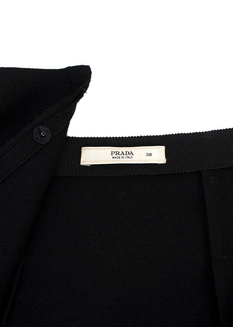Prada Black Raw Edge Belted Mini Skirt