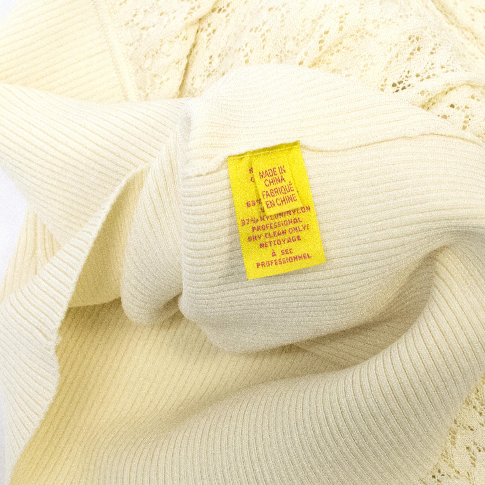 Catherine Malandrino Cream Fine Crochet Jumper