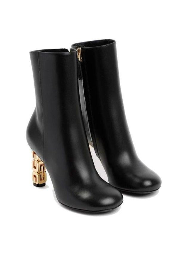 Givenchy Black Leather G Cube Ankle Boots
