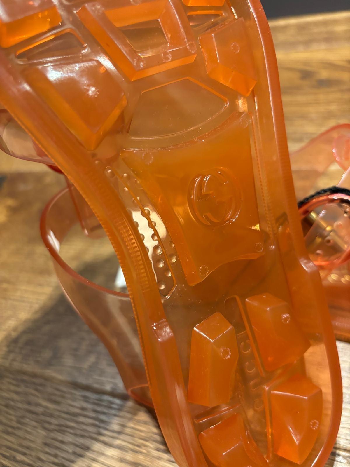 Gucci Orange Plastic Sandals