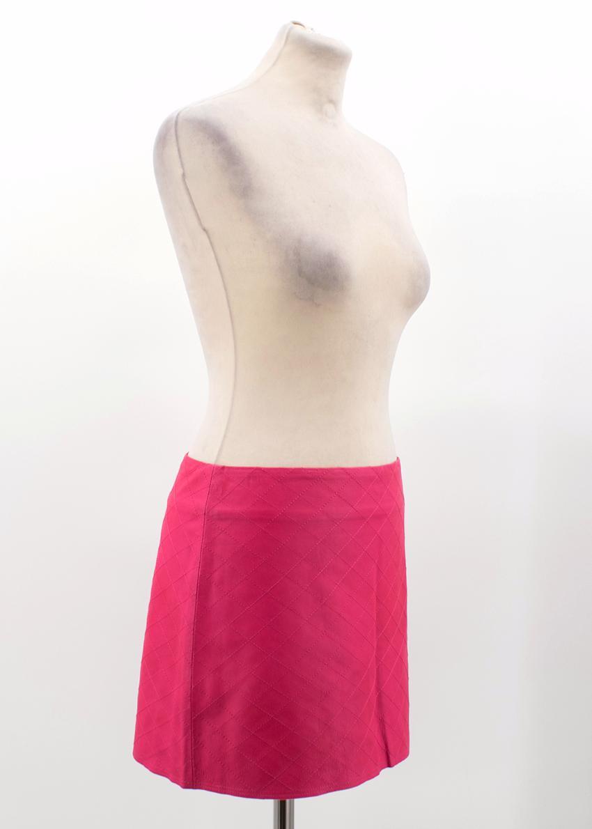 Alice and Olivia Pink Leather Mini Skirt