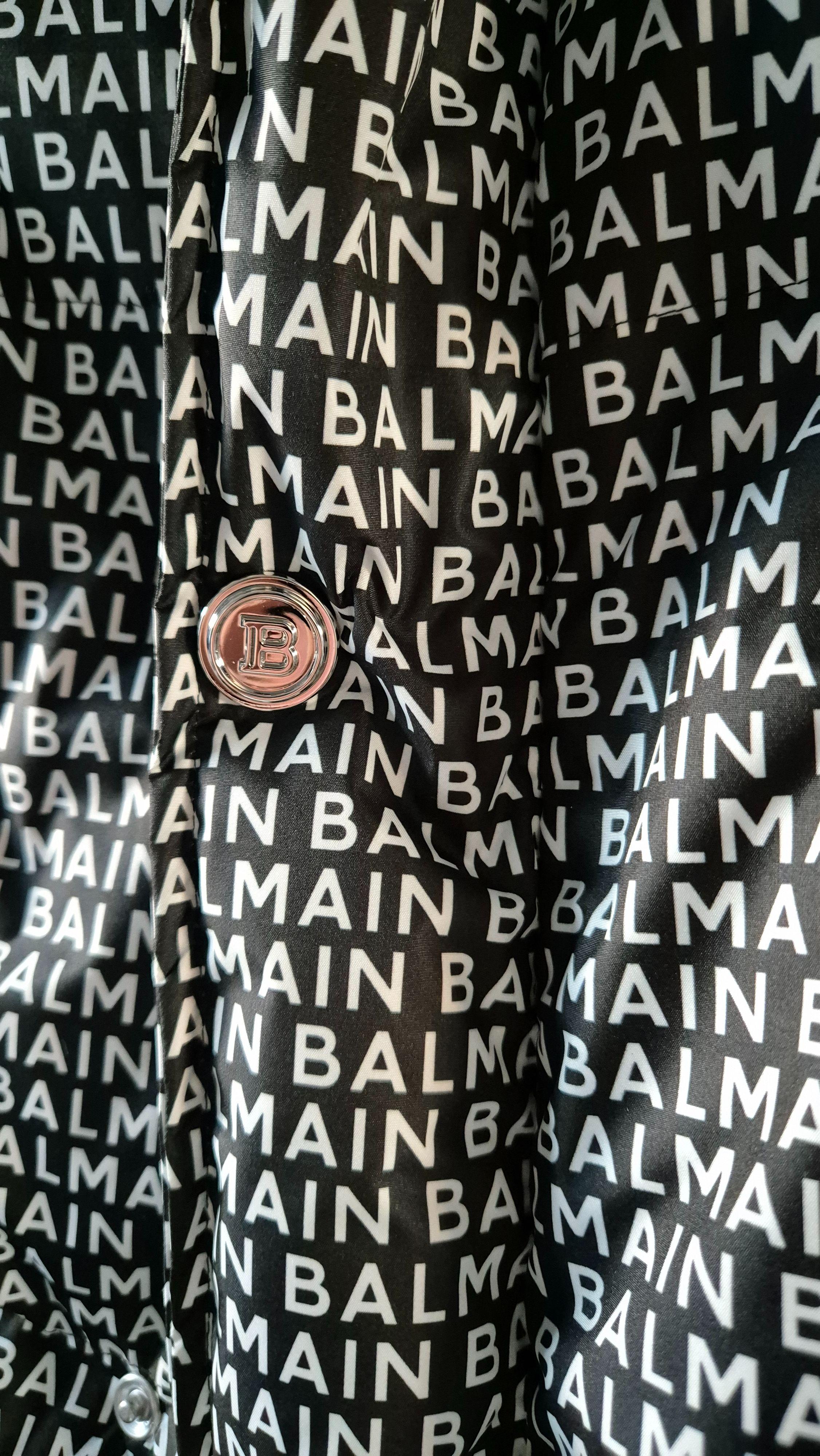 Balmain Black Logo Puffer Coat