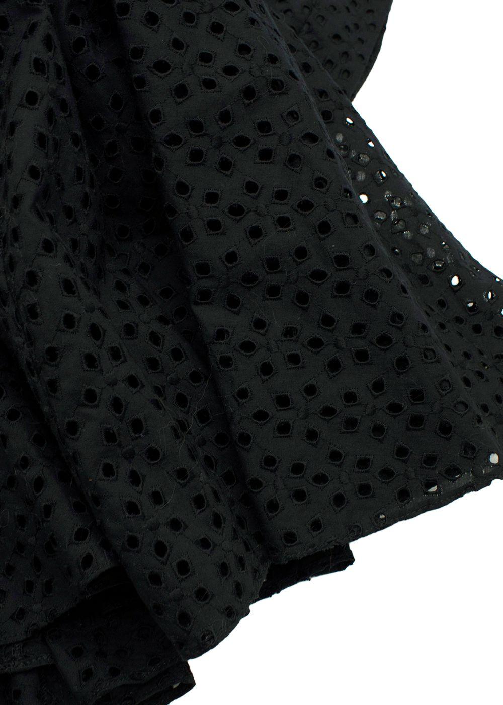 RAEY Black Broidery Anglaise Midi Skirt