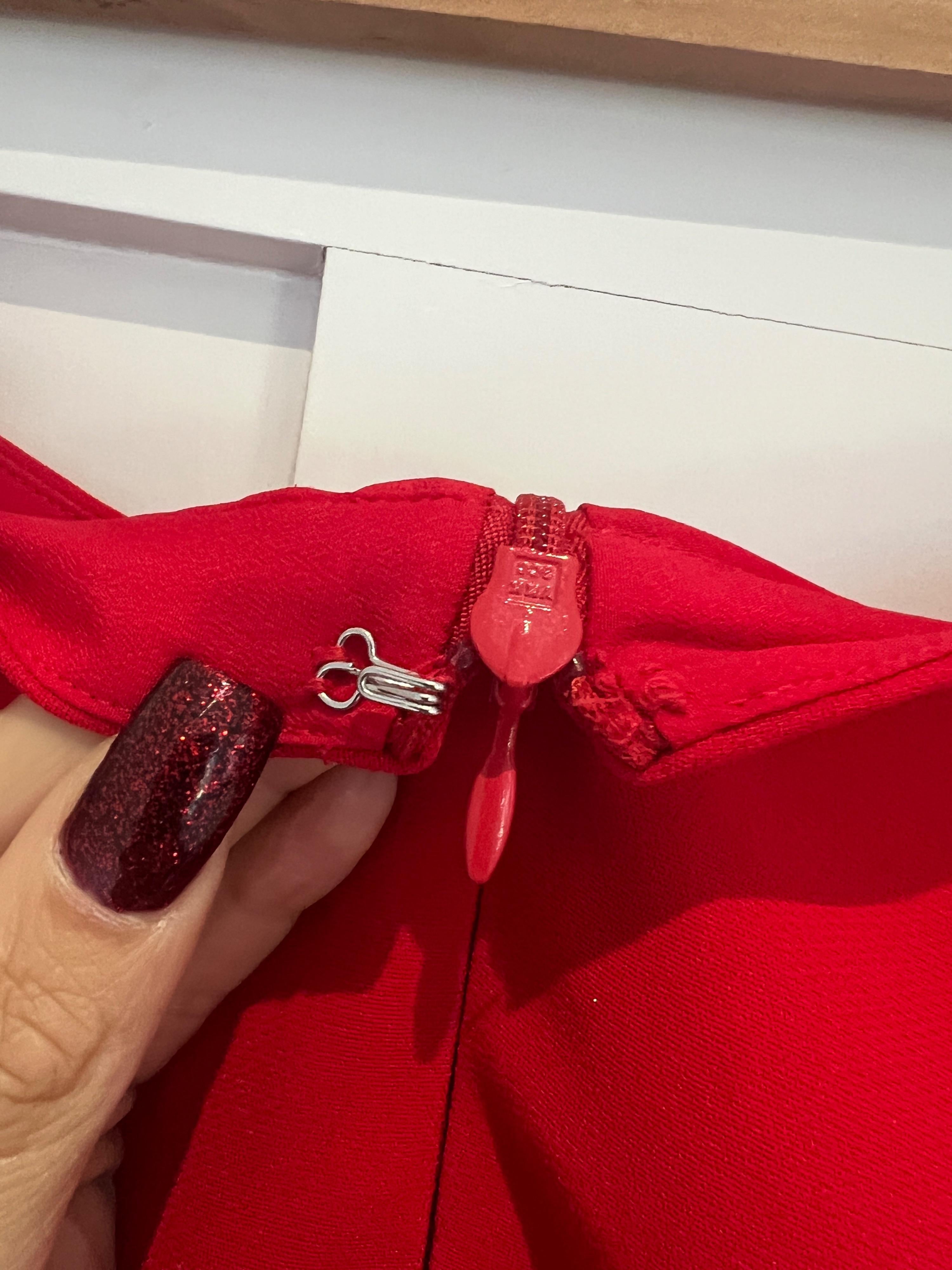 Self Portrait Red Crystal Bow Detail Mini Dress