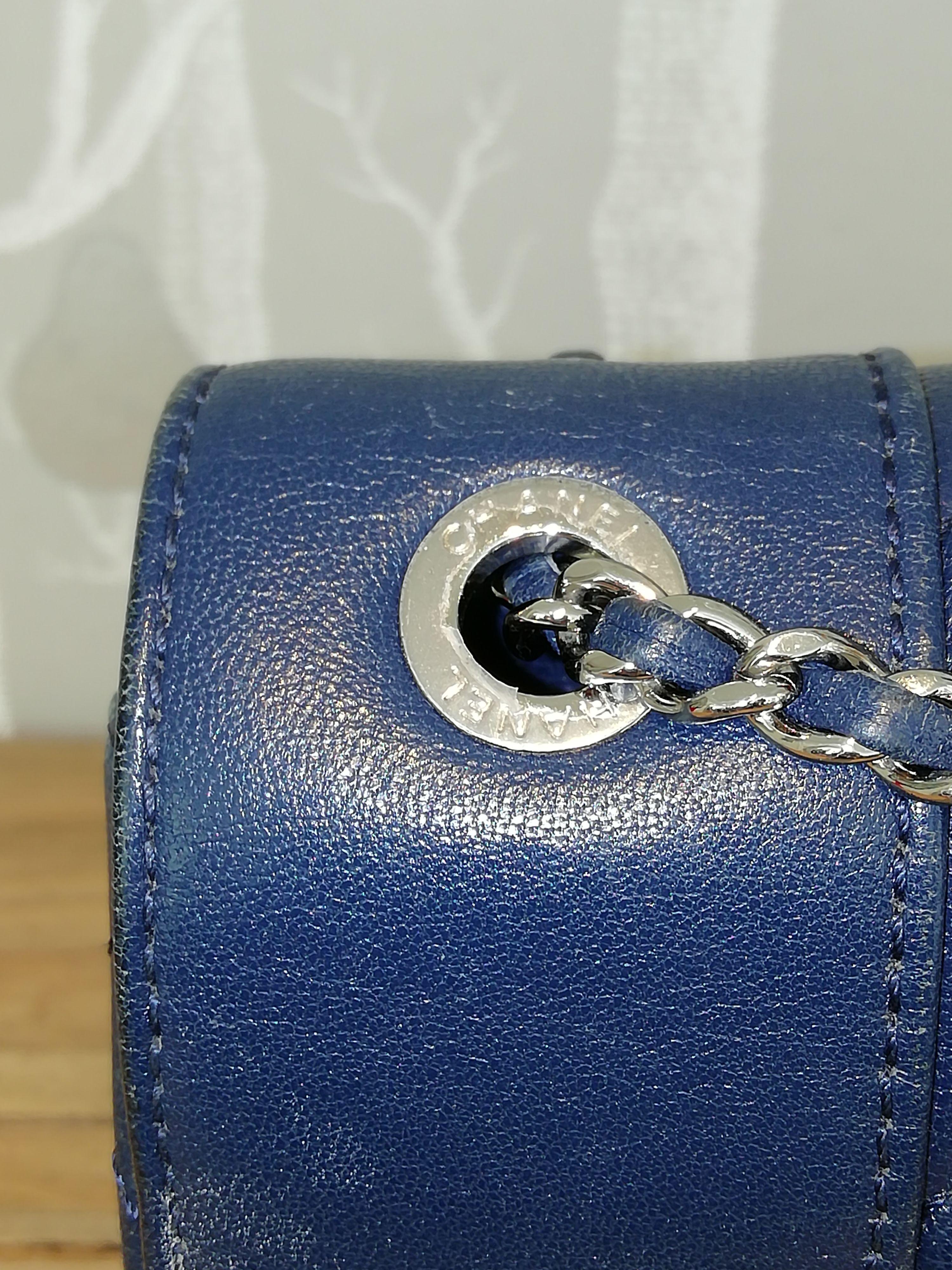 Chanel Blue Mademoiselle Single Flap Bag
