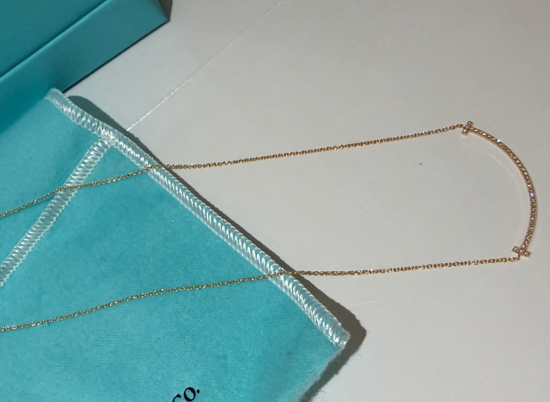 Tiffany Rose Gold And Diamond Necklace