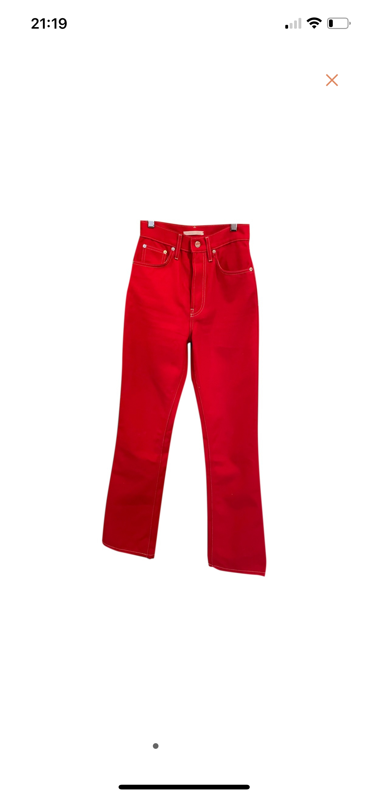 Red High Rise Jeans