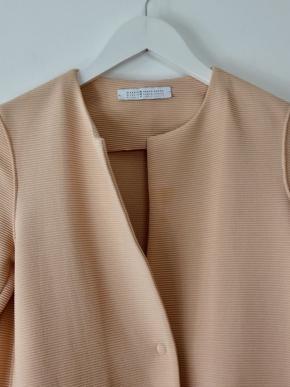 Pink Cotton Collarless Coat