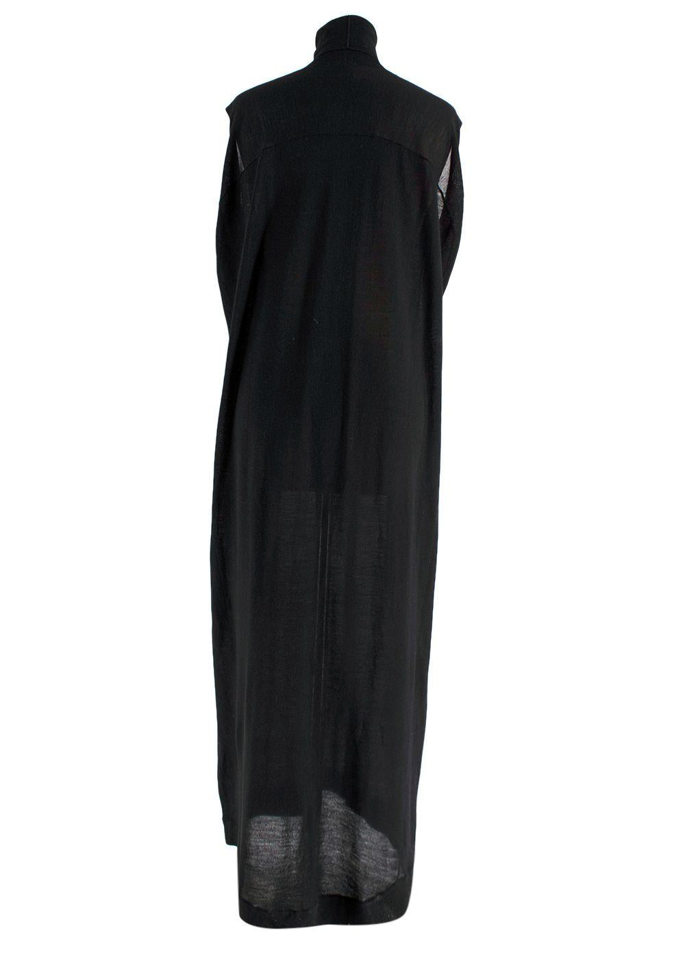 Toteme Black Wool Cocoon Maxi Dress