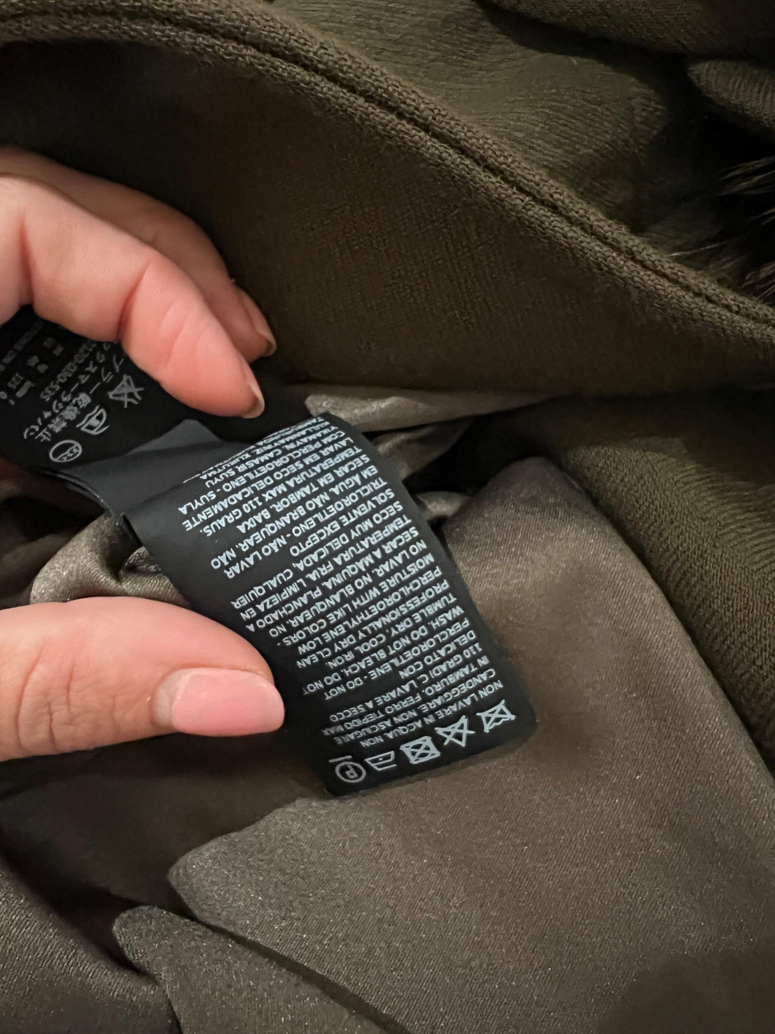 Atelier khaki wool & fur wrap coat