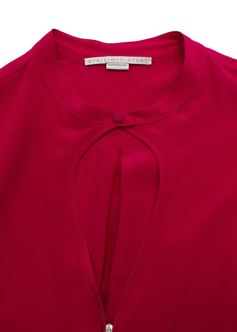 Stella McCartney Pink Belted Silk Midi Dress