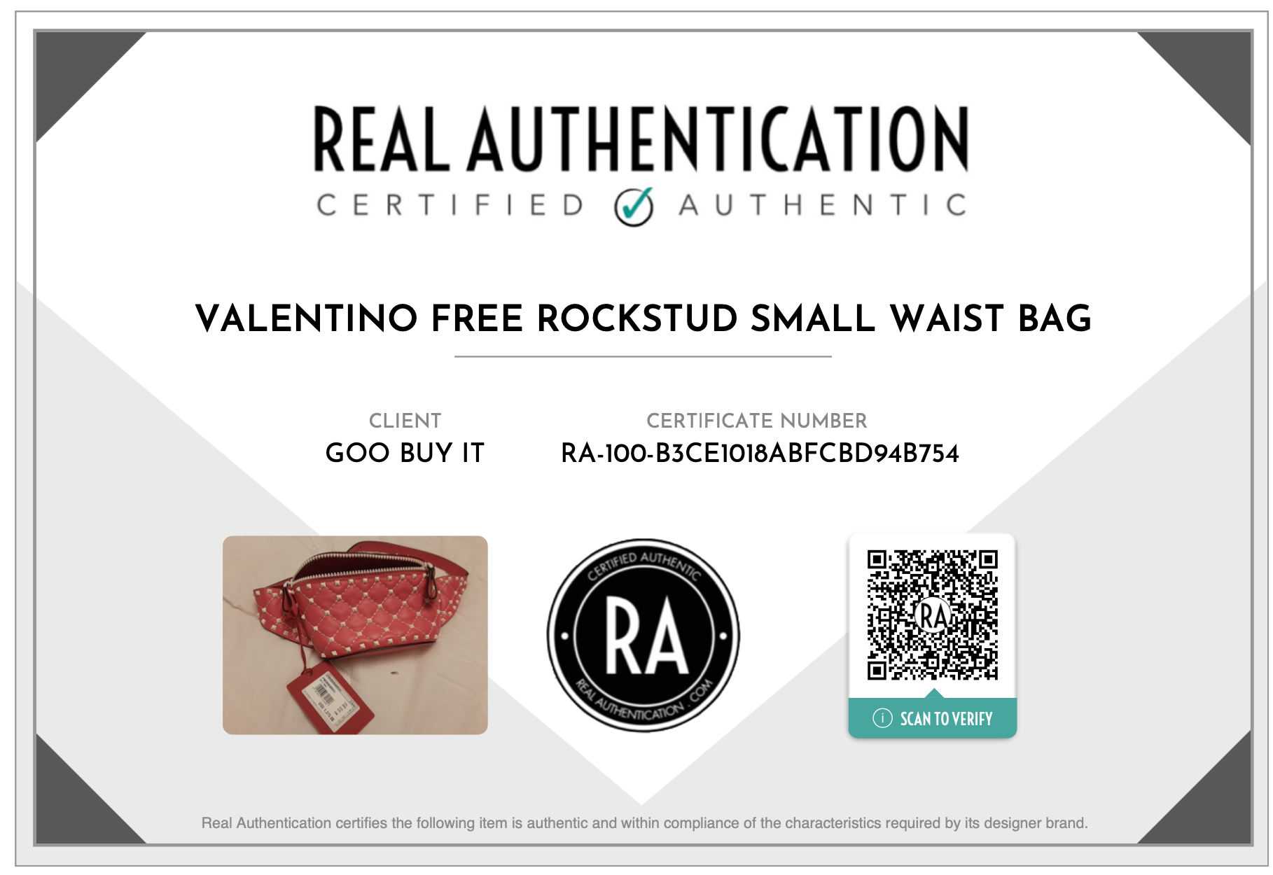 Valentino Pink Free Rockstud Belt Bag - Size Small