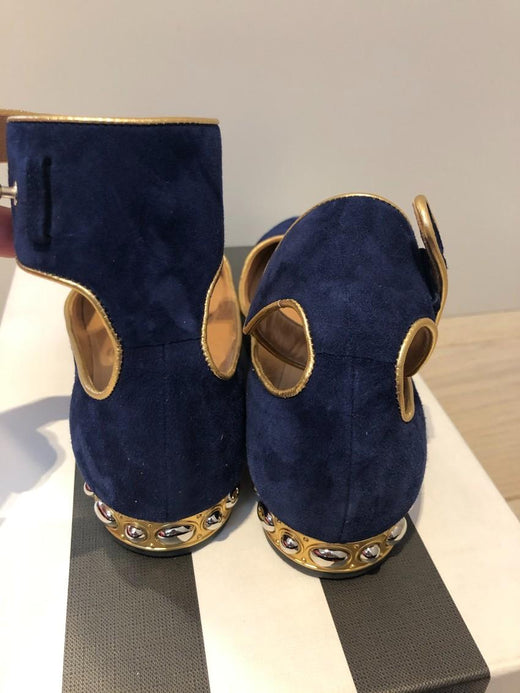 Aquazzura Lucky Star embellished suede ballet flats
