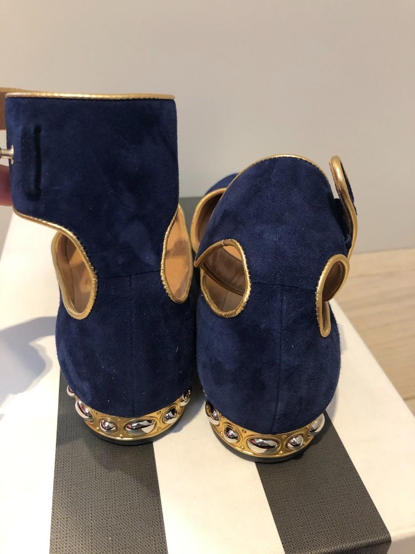 Aquazzura Lucky Star embellished suede ballet flats