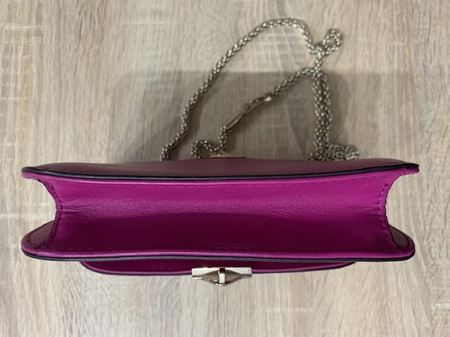 Fuschia Glam Lock Studded Shoulder Bag
