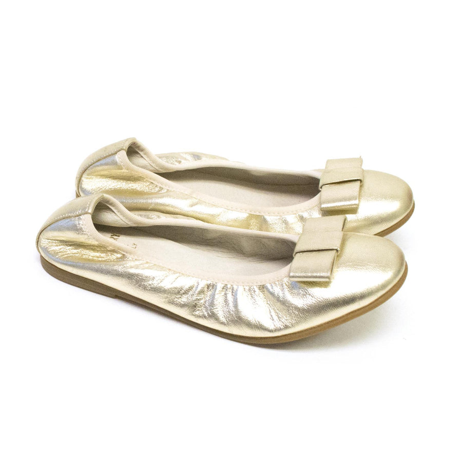 Equerry Metallic Gold Ballerina Shoes
