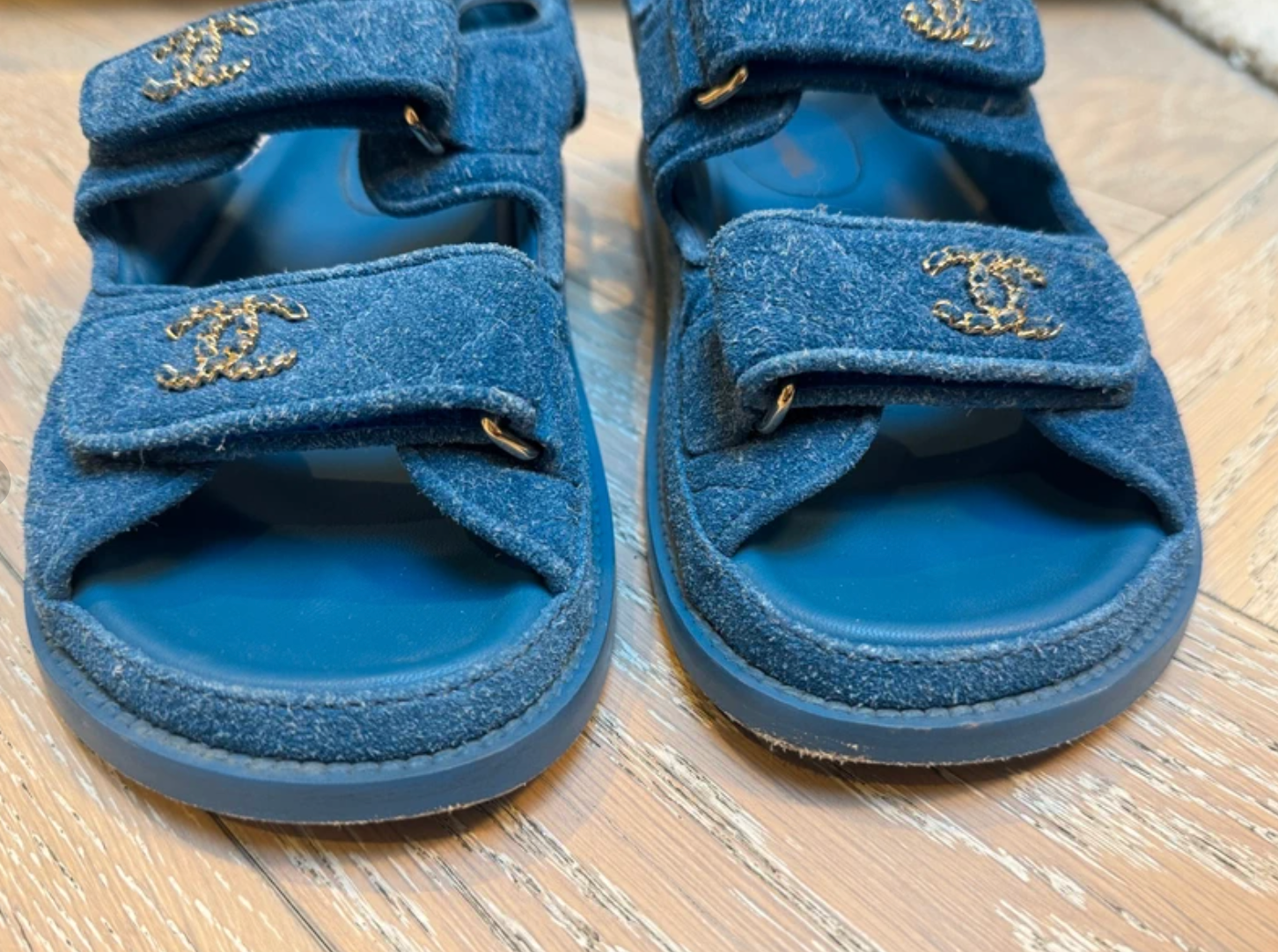 Chanel Blue  Denim Dad Sandals