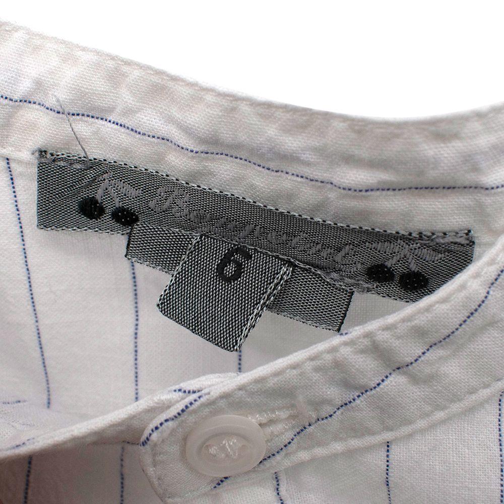 Kids 6Y White Striped Cotton Shirt
