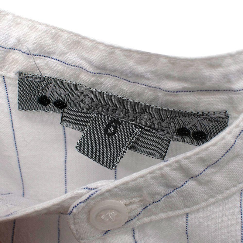 Kids 6Y White Striped Cotton Shirt