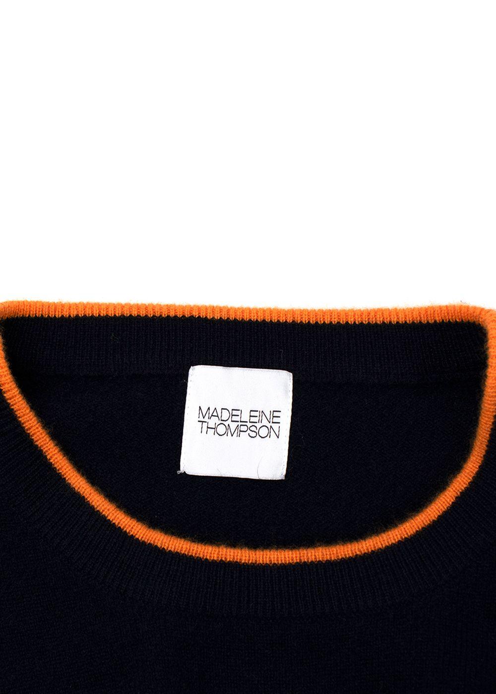 Madeleine Thompson Navy & Orange Cashmere Joshua Jumper