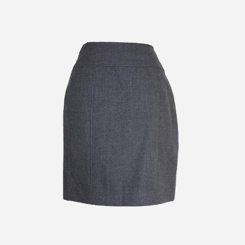 Chanel Boutique Grey Wool Skirt