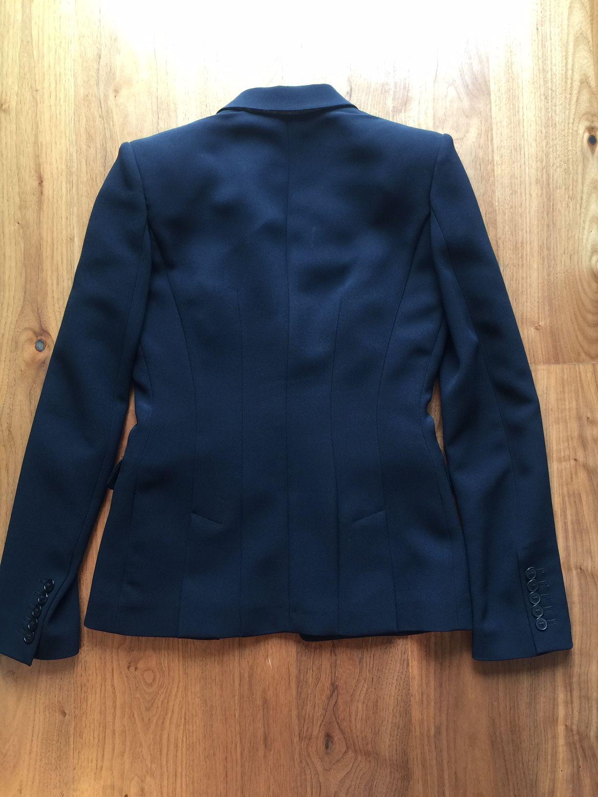 Black Crepe Single-Breasted Blazer