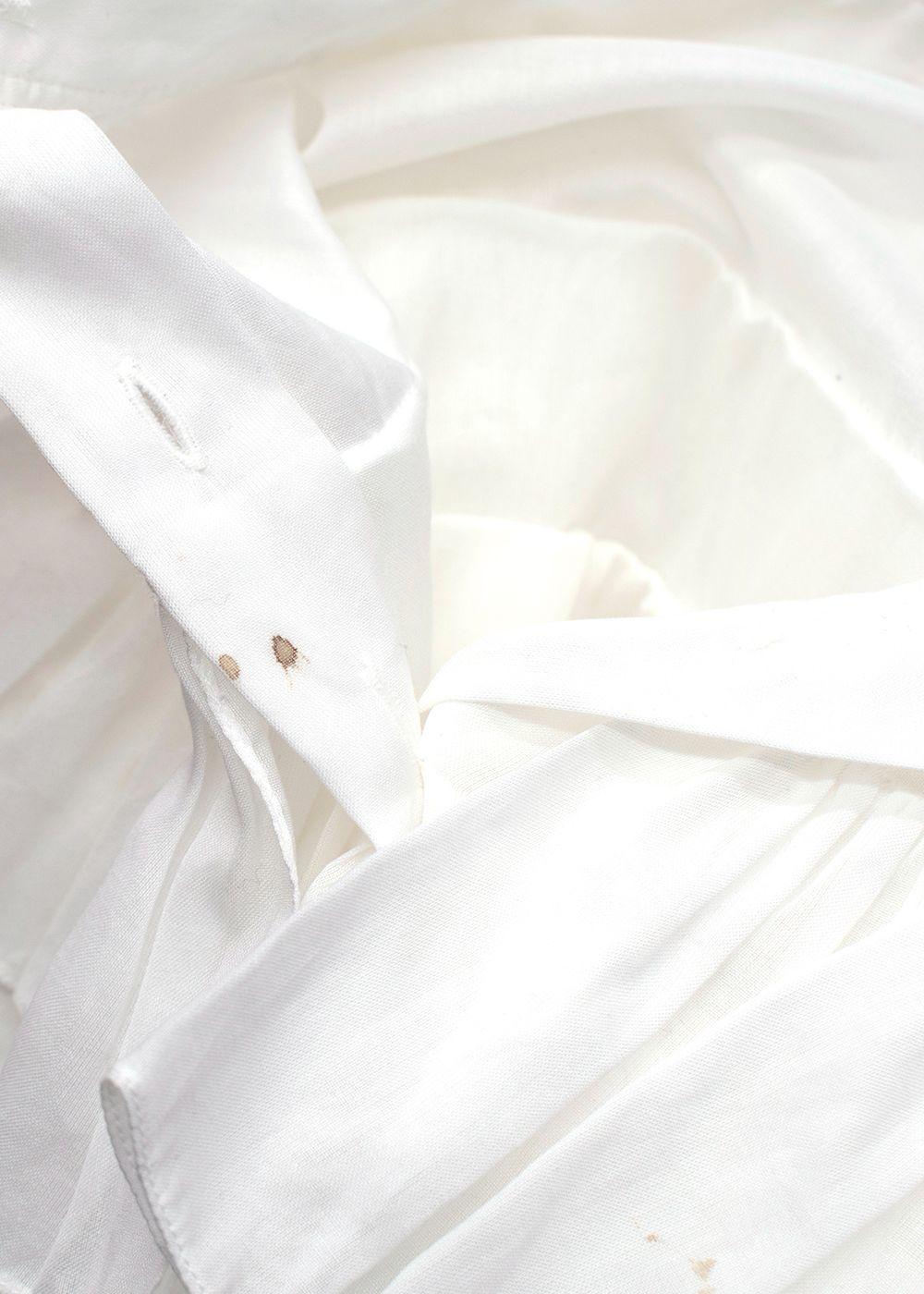 Alaia White Fine Cotton Frilly Blouse
