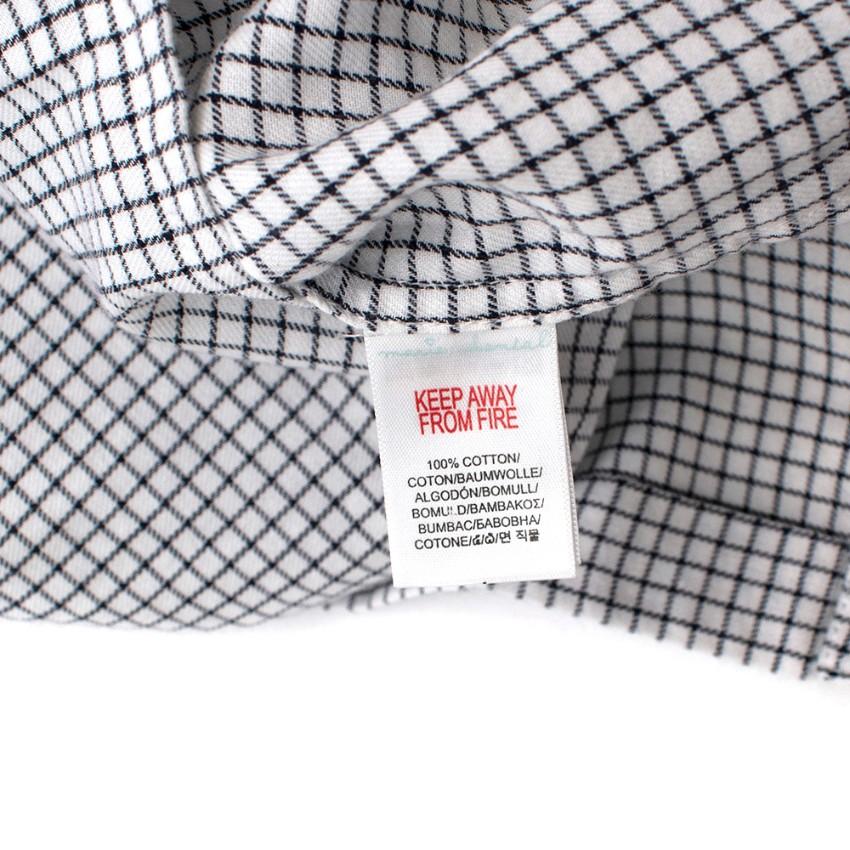 Marie Chantal White/Navy Check Cotton Long Sleeve Shirt