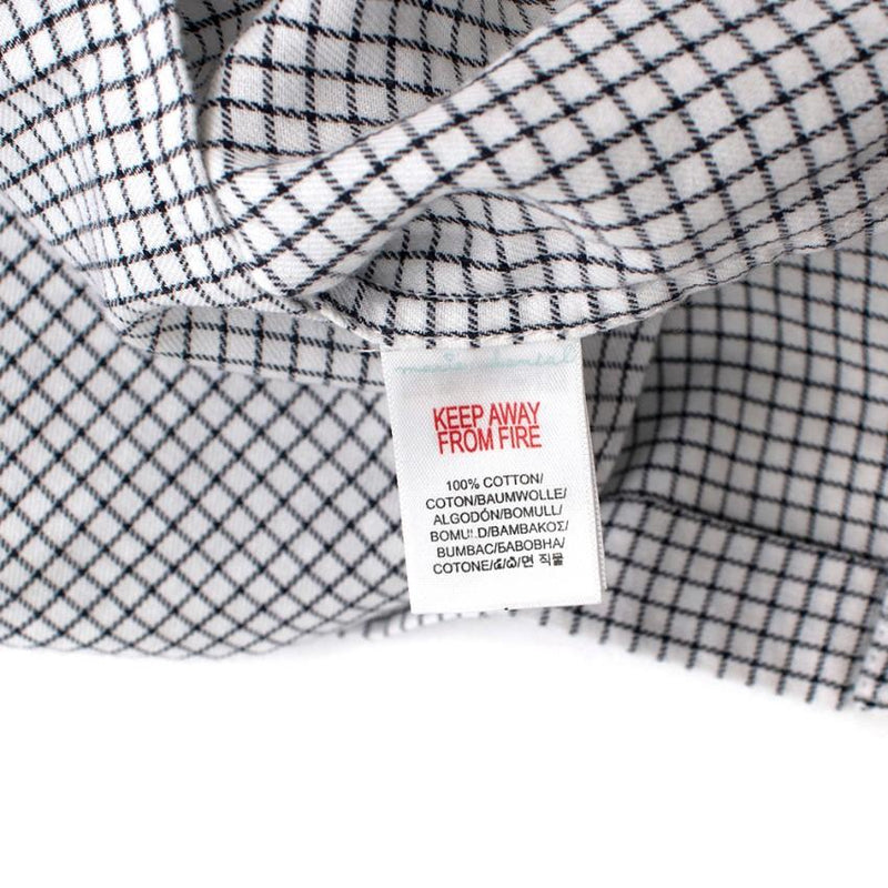 Marie Chantal White/Navy Check Cotton Long Sleeve Shirt