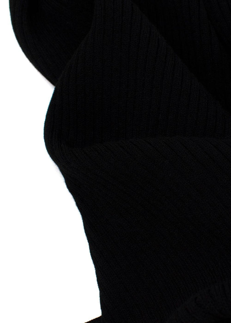 Awake Mode Black Ribbed Backless Top