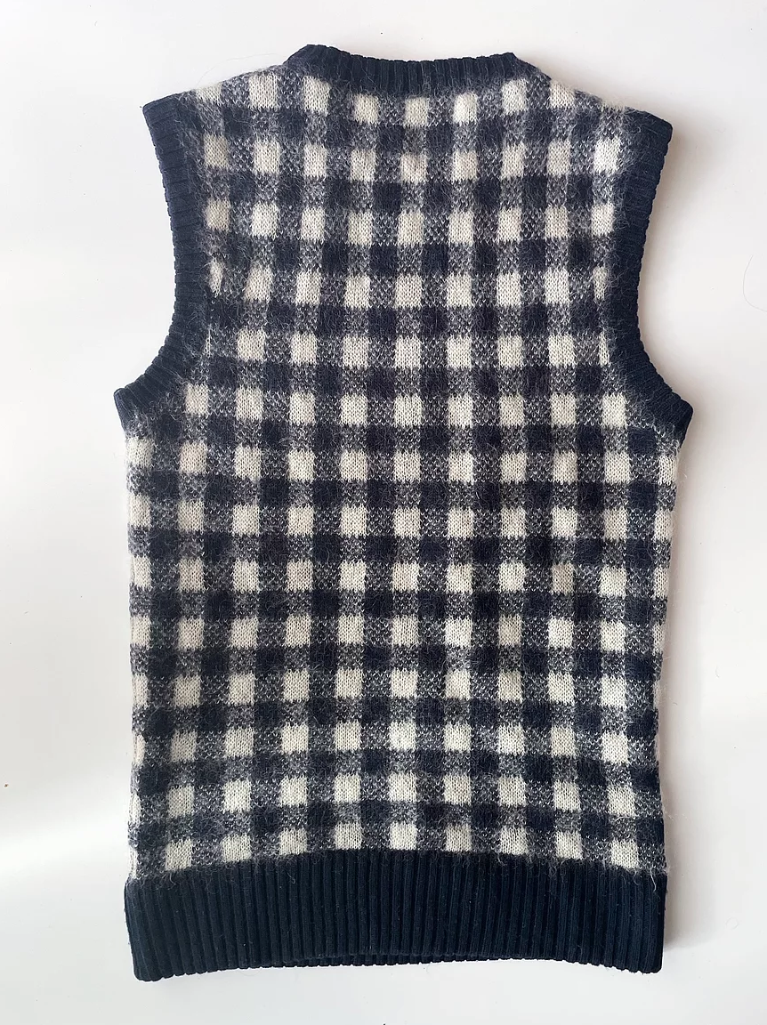 Joseph Check Mohair Blend Sweater Vest