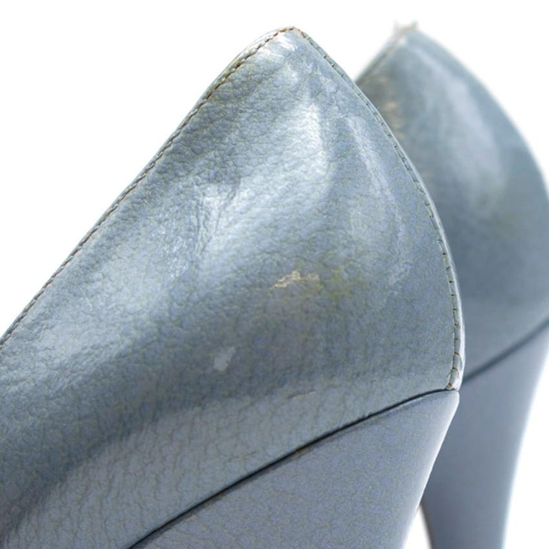 Sergio Rossi Blue Patent Leather Pointed Godiva Pumps